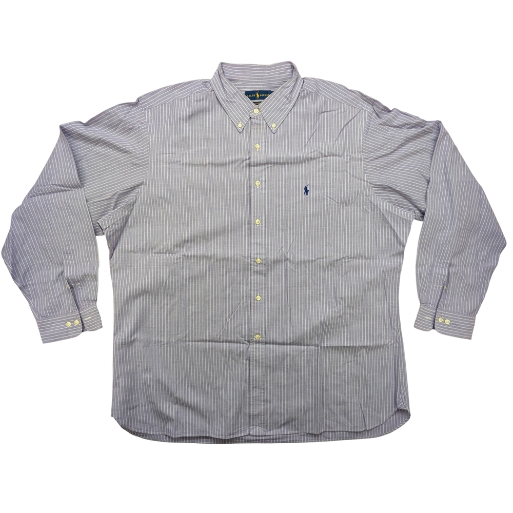 Ralph Lauren Shirt Mens 18 Classic Fit Striped Button Down Long Sleeve Logo